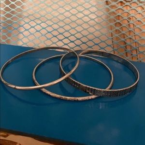3 silver bracelets